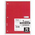 Mead Spiral Notebook, 1 Subject, Medium/College Rule, Assorted Color Covers, 10.5 x 7.5, 70 Sheets view 5
