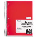 Mead Spiral Notebook, 5 Subjects, Medium/College Rule, Assorted Color Covers, 10.5 x 8, 180 Sheets view 4