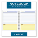 Cambridge Wirebound Guided Business Notebook, QuickNotes, Dark Gray, 11 x 8.5, 80 Sheets view 1
