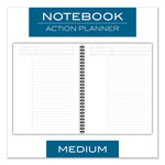 Cambridge Wirebound Action Planner Business Notebook, Dark Gray, 9.5 x 7.5, 80 Sheets view 1