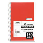 Mead Spiral Notebook, 3 Subjects, Medium/College Rule, Assorted Color Covers, 9.5 x 5.5, 150 Sheets view 4