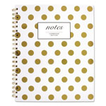 Cambridge Gold Dots Hardcover Notebook, 1 Subject, Wide/Legal Rule, White/Gold Dots Cover, 11 x 8.88, 80 Sheets orginal image