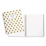 Cambridge Gold Dots Hardcover Notebook, 1 Subject, Wide/Legal Rule, White/Gold Dots Cover, 11 x 8.88, 80 Sheets view 1