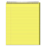 Cambridge Stiff-Back Wire Bound Notebook, 1 Subject, Wide/Legal Rule, Canary/Blue Cover, 8.5 x 11.5, 70 Sheets view 1