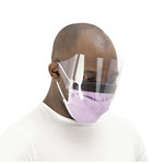 Medline Prohibit Face Mask w/Eyeshield, Polypropylene/Cellulose, Purple, 25/Box view 3