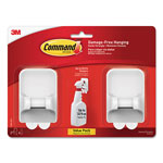 Command® Spray Bottle Holder, 2.34 x 1.69 x 3.34, White, 2 Hangers/4 Strips/Pack orginal image