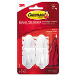 Command® General Purpose Designer Hooks, Medium, 3 lb Cap, White, 2 Hooks and 4 Strips/Pack orginal image
