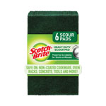 Scotch Brite® Heavy-Duty Scouring Pad, 3.8 x 6, Green, 5/Carton orginal image