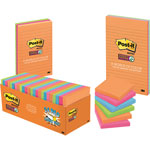 3M Lined Super Sticky Notes, 4" x 6", Assorted Ultra view 1