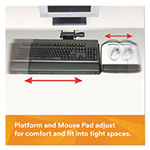 3M Knob Adjust Keyboard Tray With Highly Adjustable Platform, Black view 2