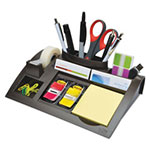 Post-it® Notes Dispenser with Weighted Base, 9 Compartments, Plastic, 10.25 x 6.75 x 2.75, Black view 2