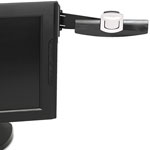3M Swing Arm Copyholder, Adhesive Monitor Mount, 30 Sheet Capacity, Plastic, Black/Silver Clip orginal image