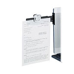 3M Swing Arm Copyholder, Adhesive Monitor Mount, 30 Sheet Capacity, Plastic, Black/Silver Clip view 1