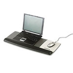 3M Antimicrobial Gel Mouse Pad/Keyboard Wrist Rest Platform, 25.5 x 10.6, Black/Silver view 2