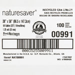 Nature Saver Recycled Black Trash Bags, 60 Gallon, Box of 100 view 1