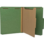 Nature Saver Classification Folders, w/ Fasteners, 1 Dvdr, Letter, 10/Box, Green view 1