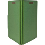 Nature Saver Classification Folders, w/ Fasteners, 1 Dvdr, Letter, 10/Box, Green view 3