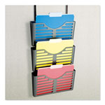 Officemate Filing System w/Hanger Set, 3 Pockets, Letter, 28 x 13 1/2 x 4 3/4, Charcoal view 3