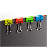 Officemate Smiling Faces Binder Clips - Small - 2.9