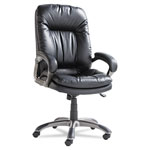 OIF Executive Swivel/Tilt Leather High-Back Chair, Supports up to 250 lbs., Black Seat/Black Back, Black Base view 5