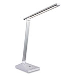 OttLite Wellness Series Entice LED Desk Lamp with Wireless Charging, Silver Arm, 11