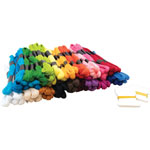 Pacon Embroidery Thread, 12 Floss Bobbins, 100/Pk, Assorted view 3