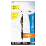 Papermate® Profile Retractable Ballpoint Pen Value Pack, 1.4mm, Black Ink, Smoke Barrel, 36/Box view 2