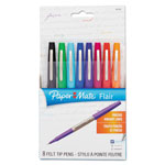 Papermate® Flair Felt Tip Stick Porous Point Marker Pen, 0.4mm, Assorted Ink/Barrel, 8/Set view 2