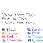 Papermate® Flair Felt Tip Stick Porous Point Marker Pen, 0.4mm, Assorted Ink/Barrel, 8/Set view 3