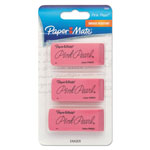 Papermate® Pink Pearl Eraser, Rectangular, Large, Elastomer, 3/Pack view 1