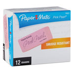Papermate® Pink Pearl Eraser, Rectangular, Large, Elastomer, 12/Box view 1