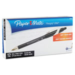 Papermate® FlexGrip Elite Retractable Ballpoint Pen, Medium 1mm, Black Ink/Barrel, Dozen view 3