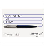 Parker Jotter Retractable Gel Pen Gift Box, 0.7mm, Black Ink, Stainless Steel Barrel view 5