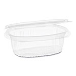 Pactiv EarthChoice PET Hinged Lid Deli Container, 4.92 x 5.87 x 1.32, 8 oz, 1-Compartment, Clear, 200/Carton view 1