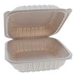 Pactiv Vented Microwavable Hinged-Lid Takeout Container, 8.5 x 8.5 x 3.1, White, 146/Carton view 1