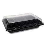 Pactiv ClearView SmartLock Dual Color Hinged Lid Containers, 4-Compartment, 10.75 x 8 x 3.25, Black Base/Clear Top, 125/Carton view 1