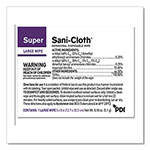 Sani Professional Super Sani-Cloth Individually Wrapped Germicidal Disposable Wipes, Large, 5 x 8, Unscented, White, 50/Pack view 1