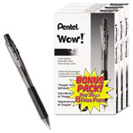 Pentel WOW! Retractable Ballpoint Pen Value Pack, Medium 1 mm, Black Ink/Barrel, 36/Pack view 2