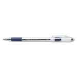 Pentel R.S.V.P. Stick Ballpoint Pen, Fine 0.7mm, Blue Ink, Clear/Blue Barrel, Dozen view 1