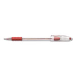 Pentel R.S.V.P. Stick Ballpoint Pen, Medium 1mm, Red Ink, Clear/Red Barrel, Dozen view 1