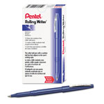 Pentel Rolling Writer Stick Roller Ball Pen, Medium 0.8mm, Blue Ink/Barrel, Dozen view 2