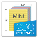 Oxford Ruled Mini Index Cards, 3 x 2 1/2, Assorted, 200/Pack view 1