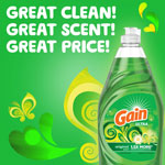 Gain Ultra Orig Scent Dish Liquid - 8 fl oz (0.3 quart) - Clean Scent - 12 / Carton - Green view 3