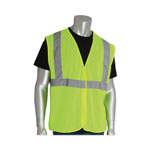 PIP ANSI Class 2 Four Pocket Zipper Safety Vest, Polyester Mesh, 2X-Large, Hi-Viz Lime Yellow view 1