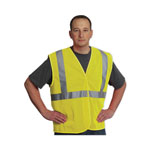 PIP ANSI Class 2 Four Pocket Zipper Safety Vest, Polyester Mesh, 2X-Large, Hi-Viz Lime Yellow view 2
