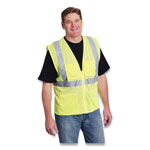 PIP ANSI Class 2 Four Pocket Zipper Safety Vest, Polyester Mesh, Hi-Viz Lime Yellow, 4X-Large view 1