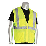 PIP ANSI Class 2 Four Pocket Zipper Safety Vest, Polyester Mesh, 5X-Large, Hi-Viz Lime Yellow orginal image