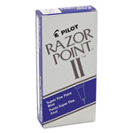 Pilot Razor Point II Stick Porous Point Marker Pen, 0.2mm, Blue Ink/Barrel, Dozen view 1