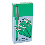 Pilot Razor Point Stick Porous Point Marker Pen, 0.3mm, Green Ink/Barrel, Dozen view 1