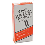 Pilot Razor Point II Stick Porous Point Marker Pen, 0.2mm, Red Ink/Barrel, Dozen view 1